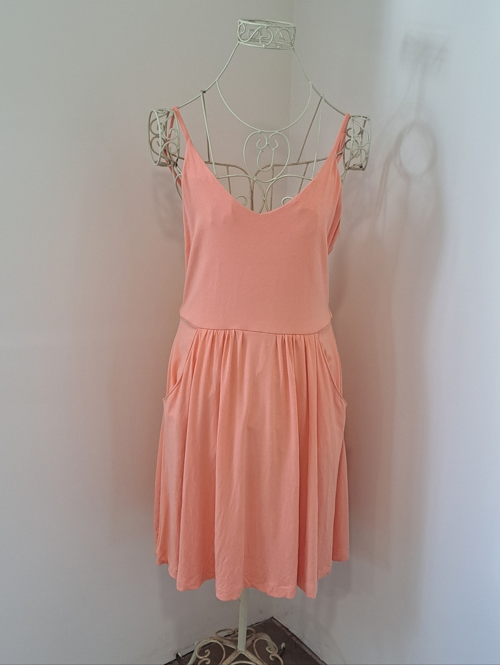 Early 2000's Cynthia Rowley Cottagecore Fairycore Peach Sundress, Large.